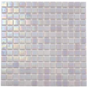 Nacreous Pearlescent Pink 4 in. x 5 in. Glossy Glass Mosaic Uniform square Wall and Floor Sample Tile