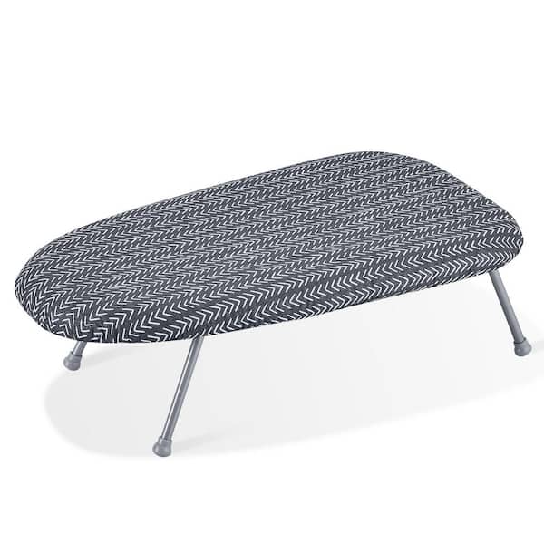 Tabletop Ironing Board 23.4 x 14.4, Small Iron Board with Heat Resistant Cover and 100% Cotton Cover Gray