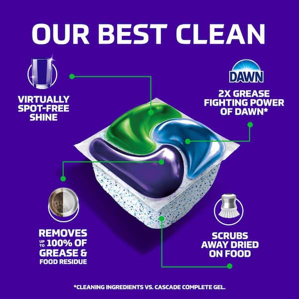Cascade Platinum Plus ActionPacs Drying Power Plus Dawn Clean