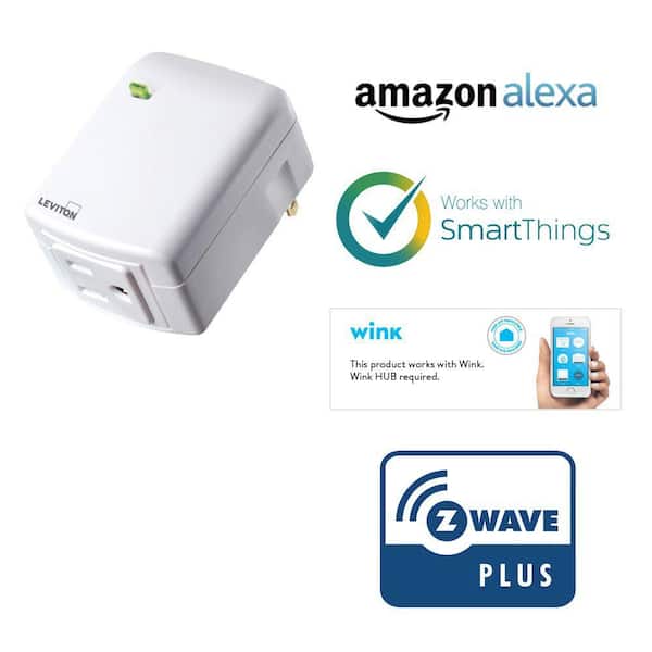 Leviton Decora Smart Plug-In Outlet with Z-Wave Technology, White 