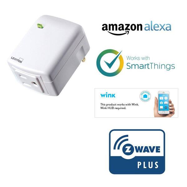 15-Amp Z-Wave Appliance Module Leviton Decora Smart Plug Works with  Alexa 