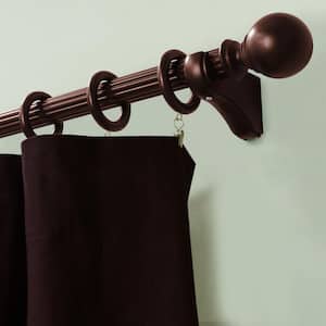 Antique Mahogany Wood Curtain Rings with Clips (Set of 7)