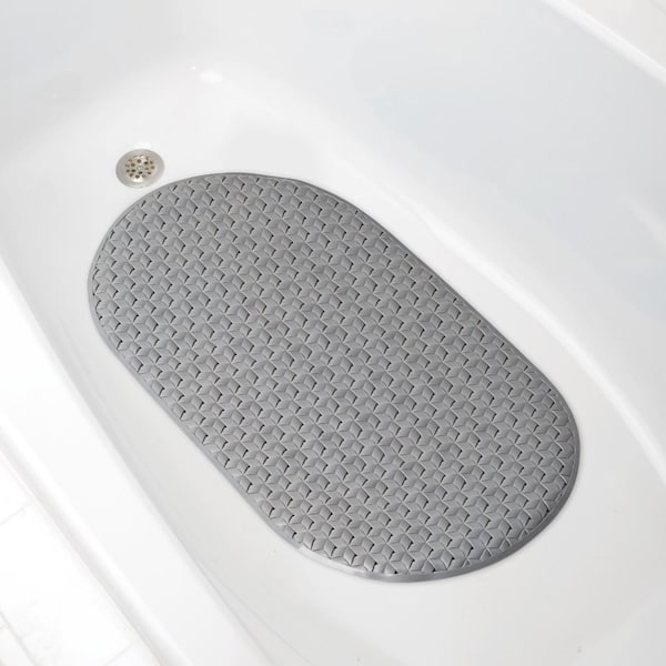 Bath Bliss Sanitized 27.5-in x 15.5-in White PVC Bath Mat in the Bathroom  Rugs & Mats department at