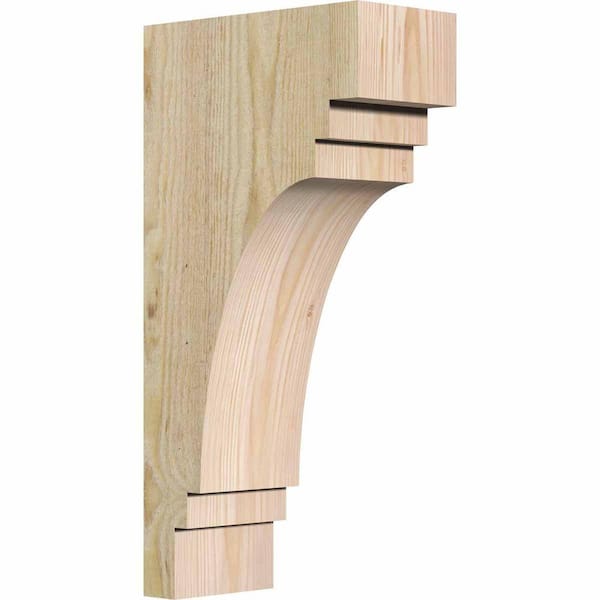 Ekena Millwork 4 in. x 8 in. x 16 in. Douglas Fir Pescadero Rough Sawn Corbel