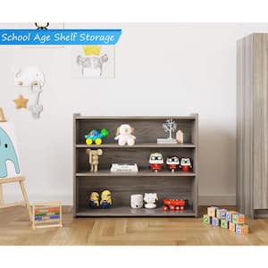 Laminate School Age Storage Shelf Kids Bookcase Toy Storage Organizer (Shadow Elm Gray), Ready-To-Assemble, 46 in. Wide