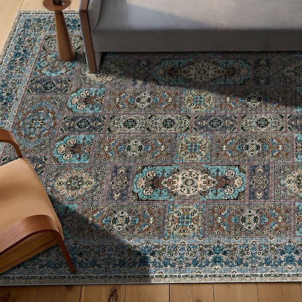 Obsidian Dune Multi-Color 5 ft. x 8 ft. Vintage Indoor Area Rug