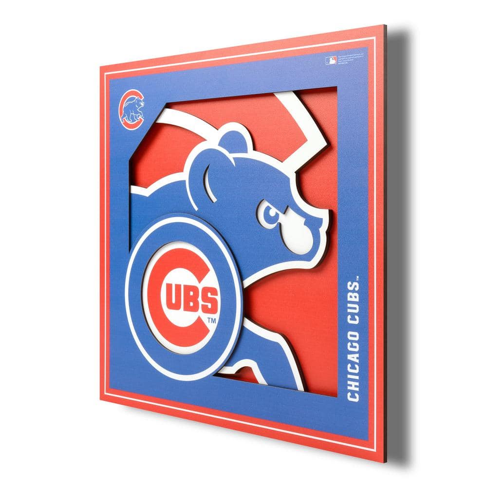 YouTheFan 2507088 12 x 12 in. MLB Chicago Cubs 3D Logo Series Wall Art