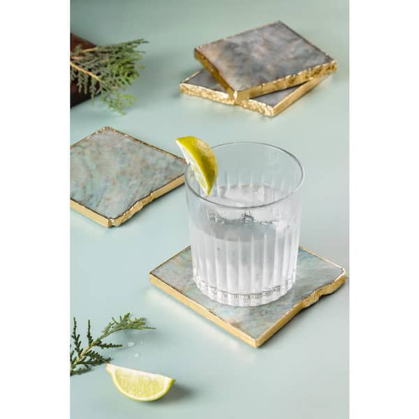 GAURI KOHLI Dazzle 4-Piece Green Aventurine Coasters