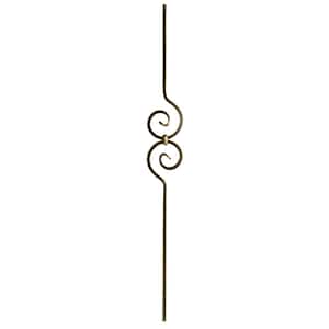 44 in. x 1/2 in. Oil Rubbed Copper Spiral Scroll Hollow Iron Baluster