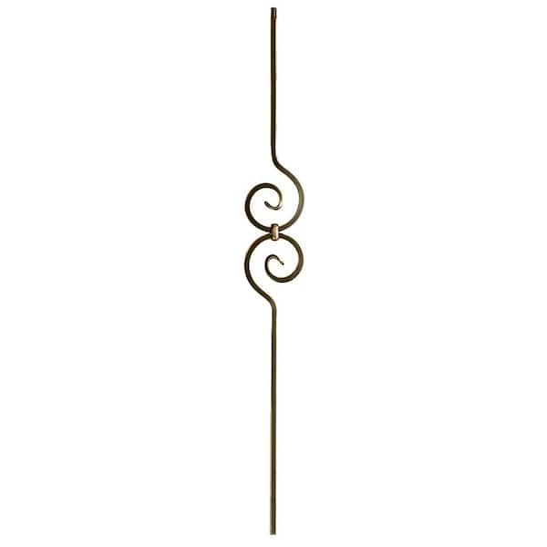 WM Coffman 44 in. x 1/2 in. Oil Rubbed Copper Spiral Scroll Hollow Iron Baluster