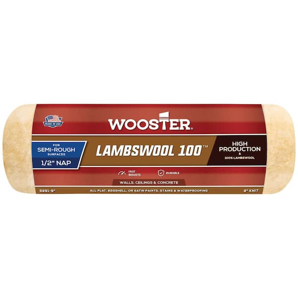 Wooster Lambswool 100 9 in. x 1/2 in. Wool Roller Cover