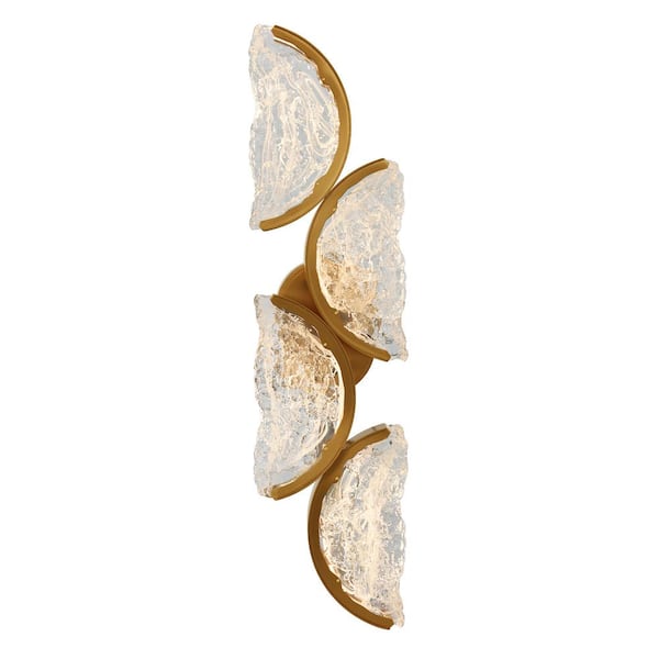 CWI Lighting Moon Integrated LED Brass Wall Light