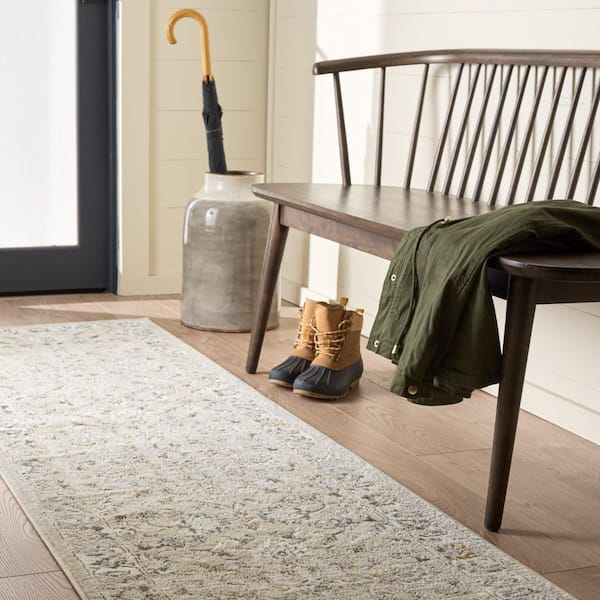 Martha Stewart Mulberry 2 ft. x 8 ft. Ivory/Taupe Persian Runner Rug