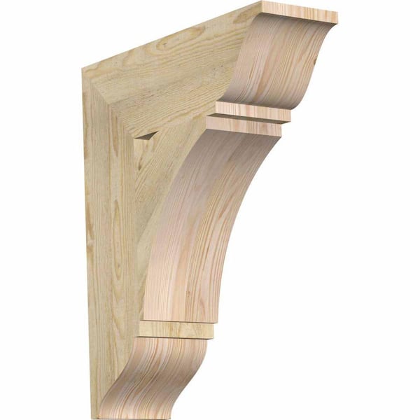 Ekena Millwork 6 in. x 24 in. x 20 in. Douglas Fir Thorton Traditional Rough Sawn Bracket