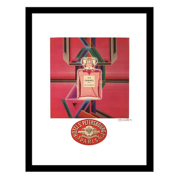 VENICE BEACH Collections Vintage Designer Fashion Perfume Bottle Geometric Design by Fairchild Paris 1 Piece Framed Graphic 18 in. x 14 in.