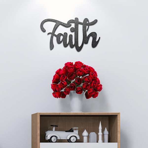 Amazing Grace Through Faith Brushed Silver Floral Cutout 8 x 10 Photo Frame 