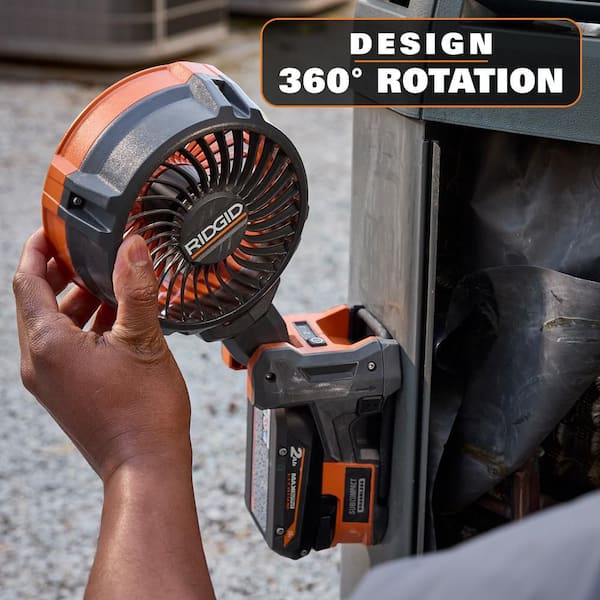 Walling Fan Ridgid RIDGID 18V Brushless Cordless Magnetic Clamp Fan (Tool Only) R860723B ...