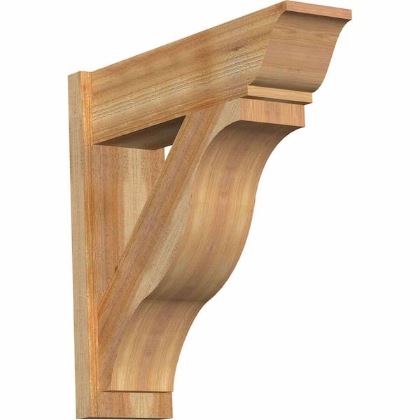 Ekena Millwork 8 in. x 28 in. x 28 in. Western Red Cedar Fuston Traditional Rough Sawn Outlooker