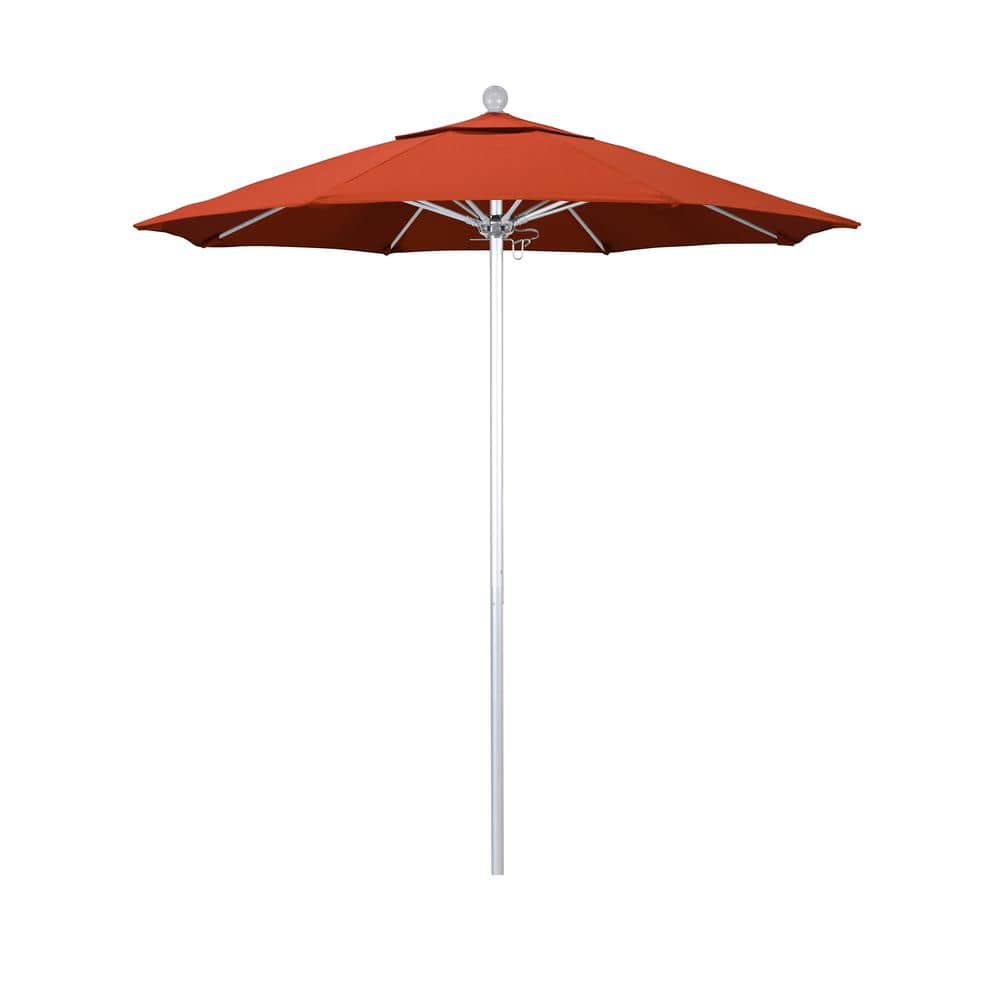 7.5 ft. Silver Aluminum Commercial Market Patio Umbrella with Fiberglass Ribs and Push Lift in Sunset Olefin price history on PriceWatchPro