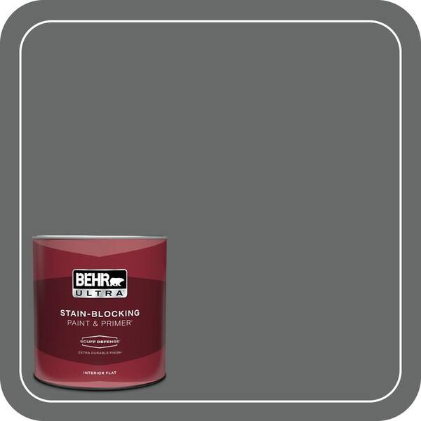 BEHR ULTRA 1 qt. #BXC-63 Molten Lead Extra Durable Flat Interior Paint & Primer