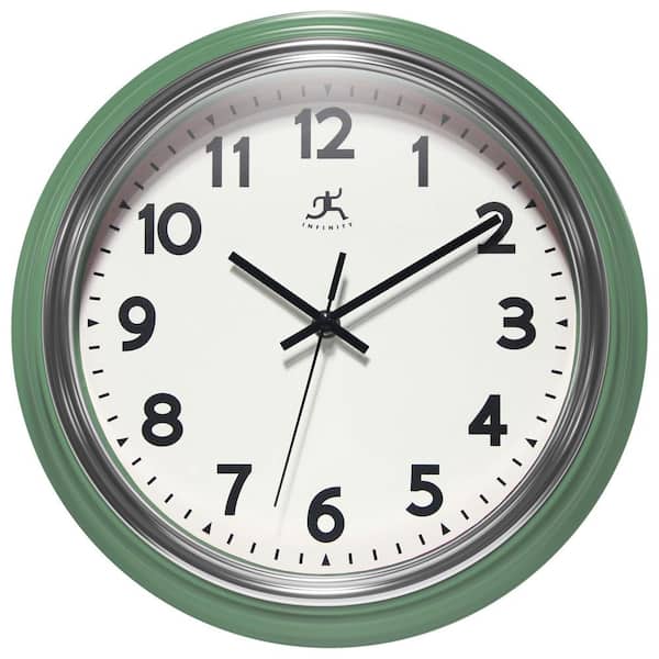 Gas Station Classic 12 in. Wall Clock, Green