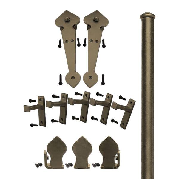 Quiet Glide 3/4 in. - 1-1/2 in. Spade Oil Rubbed Bronze Rolling Door Hardware Kit