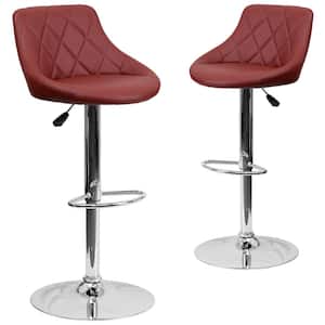 Bowery Hill Mid Back Cozy Adjustable Bar Stool in Burgundy, 1 - Pick 'n Save