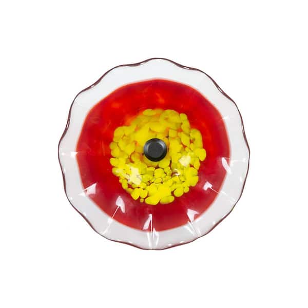 Dale Tiffany Fiore Bloom Red 9 in. Diameter Hand Blown Glass Flower Art Glass Wall Decor