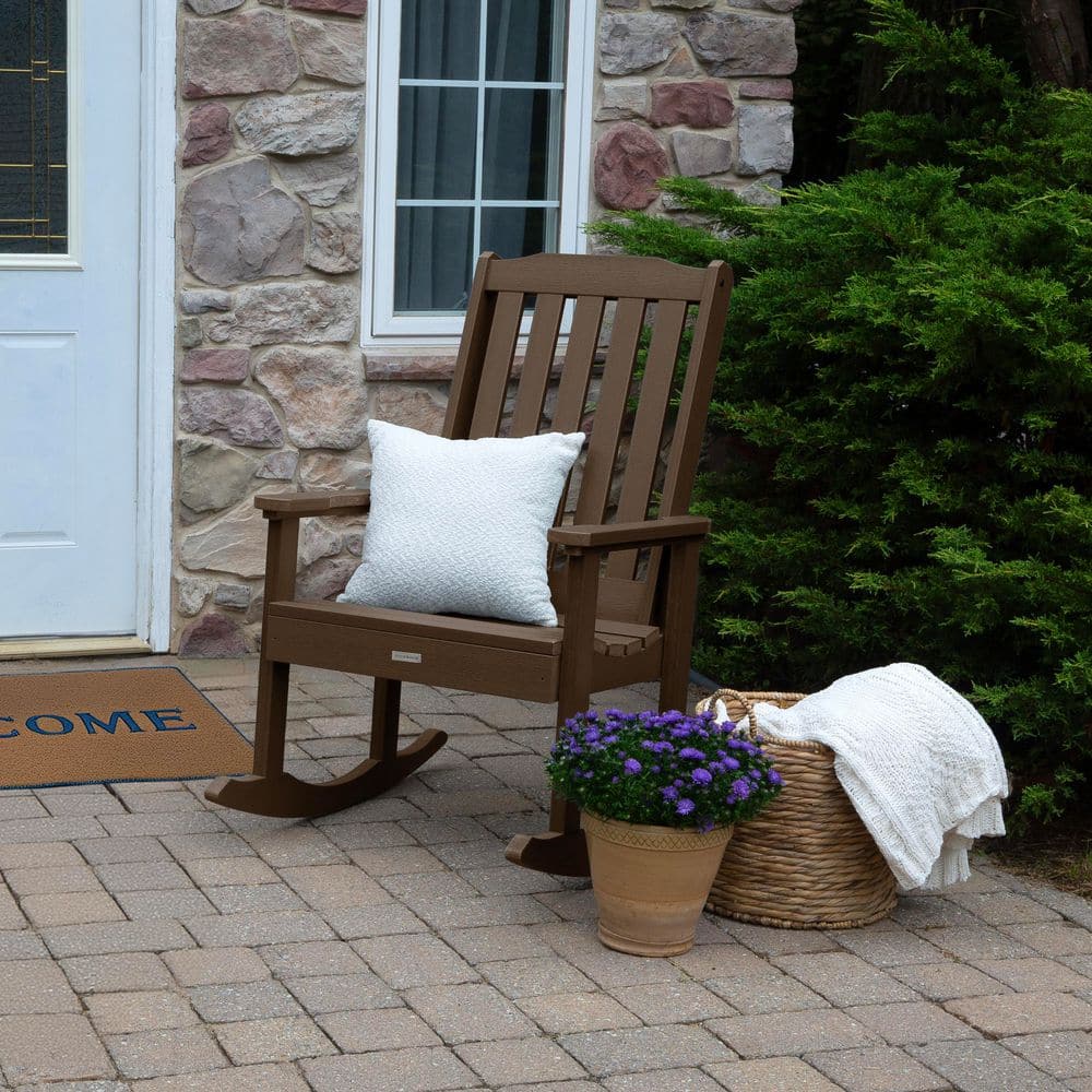 Highwood Lehigh Weathered Acorn Recycled Plastic Outdoor Rocking