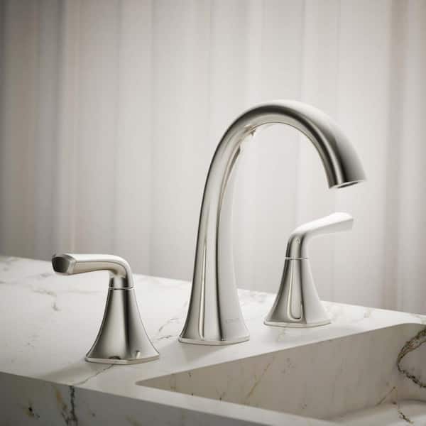 Sundae 8 in. Widespread 2-Handle Bathroom Faucet in Vibrant Polished Nickel