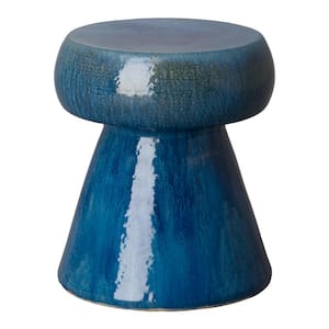 Portobello Marine Blue Round Ceramic Garden Stool