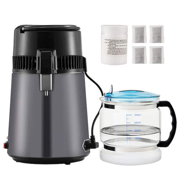 4 L/17 Cups Water Distiller, 750 W, Stainless Steel Interior, Home Countertop Water Purifier, Gray Electric Kettle