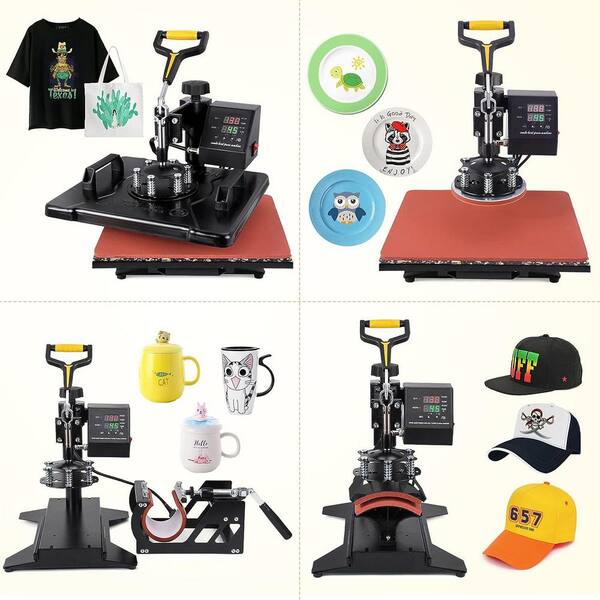  Slendor 5 in 1 Heat Press Machine 12x15 inch 360-Degree Swing  Away Digital T Shirt Pressing Machine Multifunction Heat Transfer  Sublimation Combo for T Shirts Mugs Hat Plate Cap : Everything Else