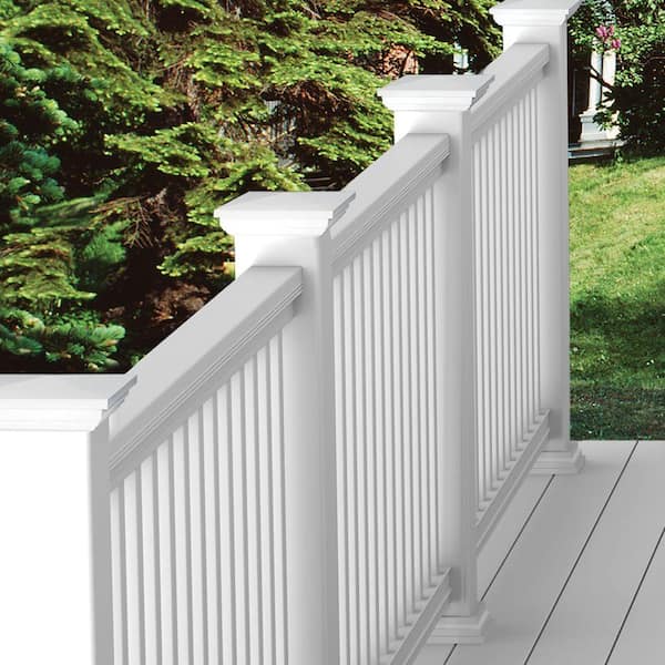 X 36 In White Polycomposite Rail Kit Without Brackets Traditional 8 Ft 