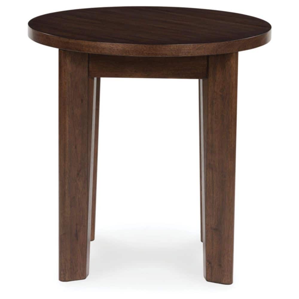 Korestone 26" Round Dark Brown Wood End Table