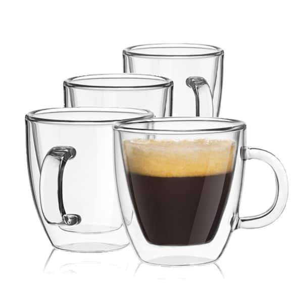 5.4-Ounces Set of 2 JoyJolt Savor Double Wall Insulated Glasses Espresso Mugs 