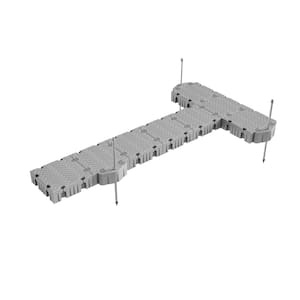 Flexx 24 ft. T-Shaped Floating Dock Package with Pipe Guides