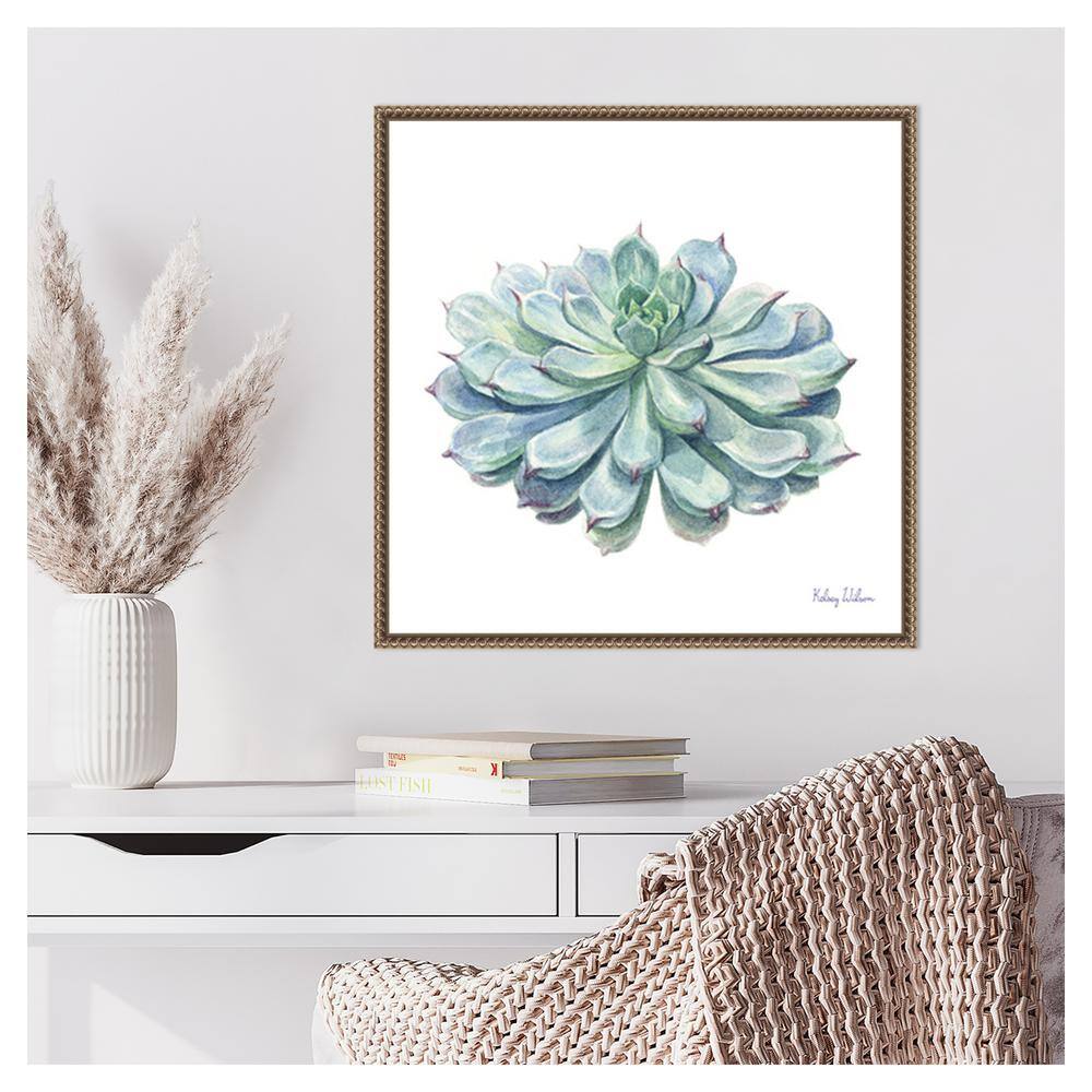 22" Sylvie Bronze Framed Succulent Canvas Wall Art Print