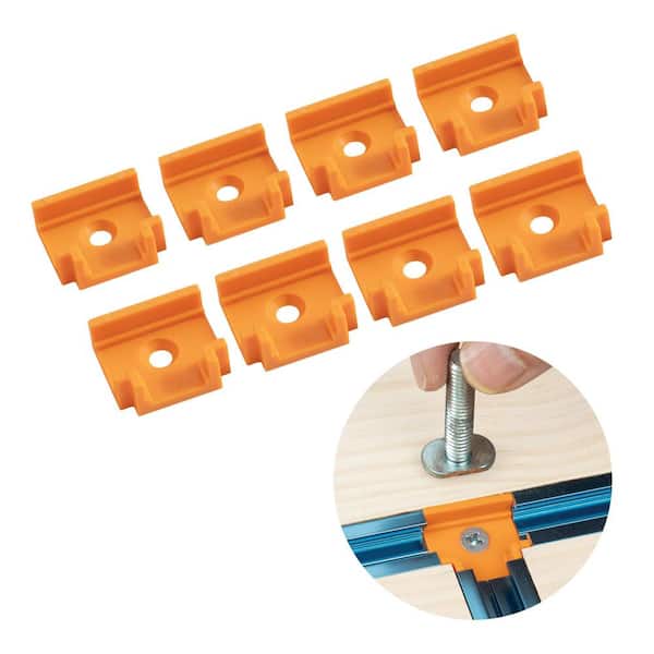 T-Track T-Intersection, Drop-In T-Track Connector for 3/4 in. x 3/8 in. Grooves, Fits 1/4 in. and 5/16 in. T-Bolt 8-Pack
