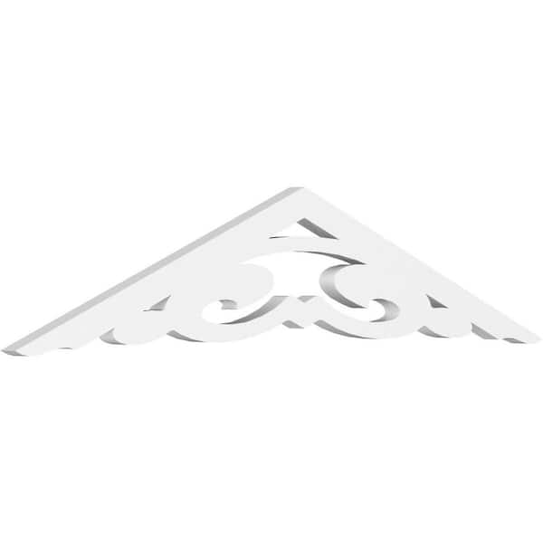 Ekena Millwork 1 in. x 36 in. x 7-1/2 in. (5/12) Pitch Preston Gable Pediment Architectural Grade PVC Moulding