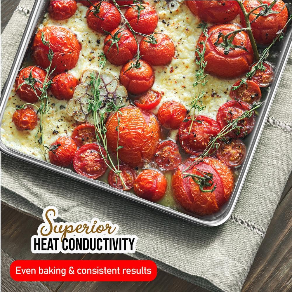 JoyTable Aluminum Non-Stick Quarter Sheet Pan Set, 13x9.5 inches