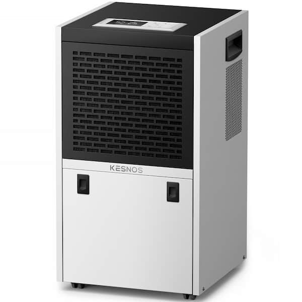 KESNOS 155-Pint Medium Dehumidifier With 6.56 ft. Drain And Bucket for 7500 sq. ft. White