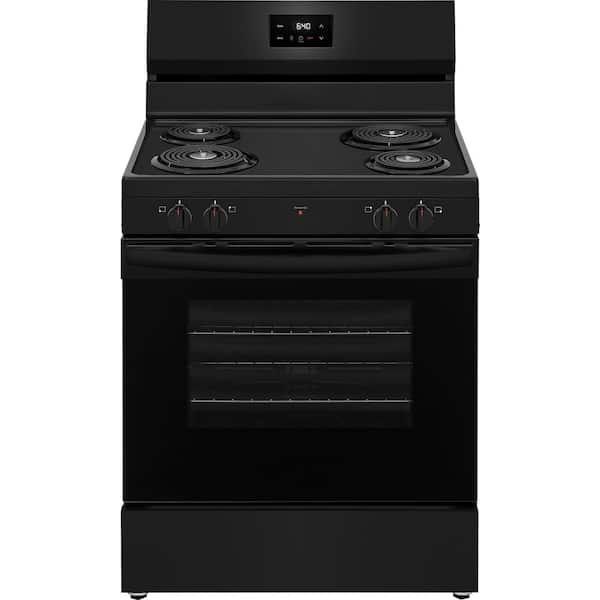 30 in. 4 Burner Free-Standing Electric Range in Black with Even Baking Technology