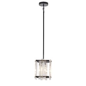 7.9 in. 1-Light Modern Pendant Light Farmhouse Adjustable Hanging Lights with Glass Shade