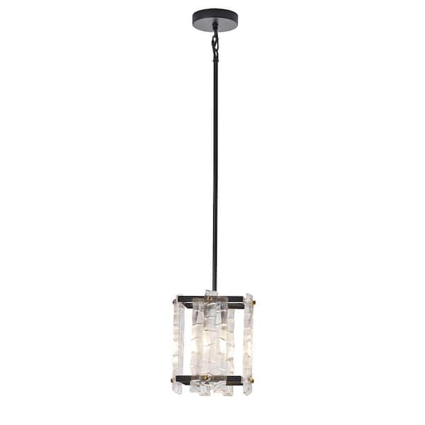 aiwen 7.9 in. 1-Light Modern Pendant Light Farmhouse Adjustable Hanging Lights with Glass Shade