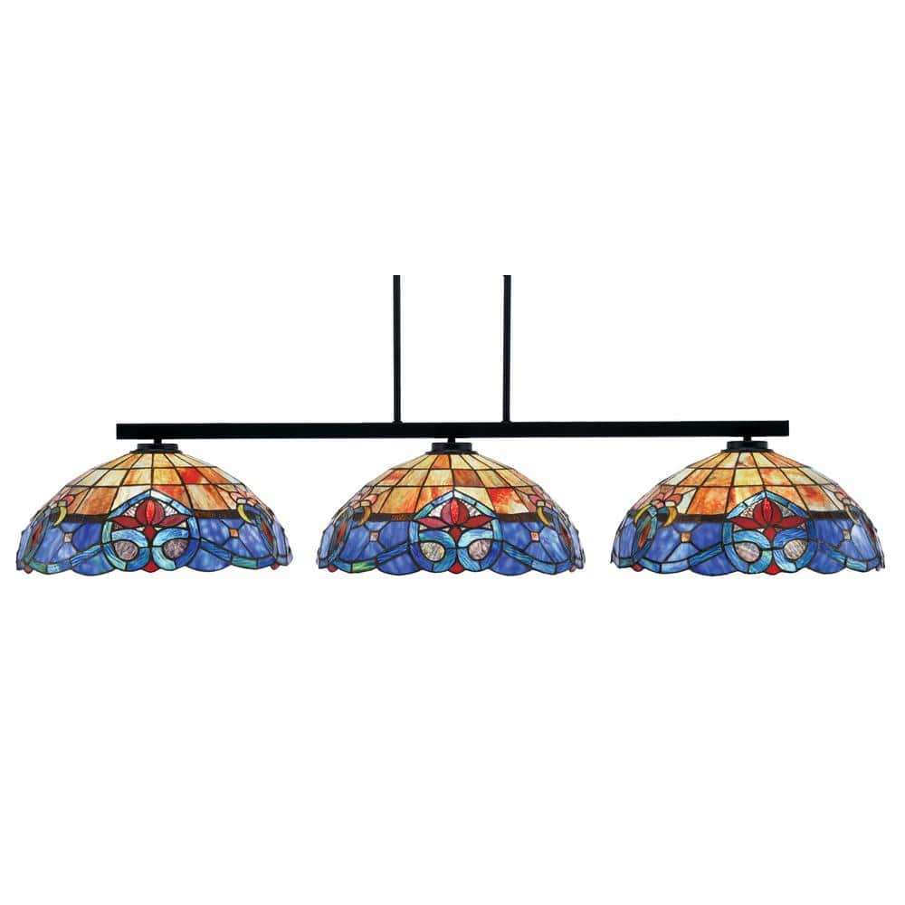 Cottonwood 3-Light Matte Black Light Chandelier with Sierra Art Glass Shade