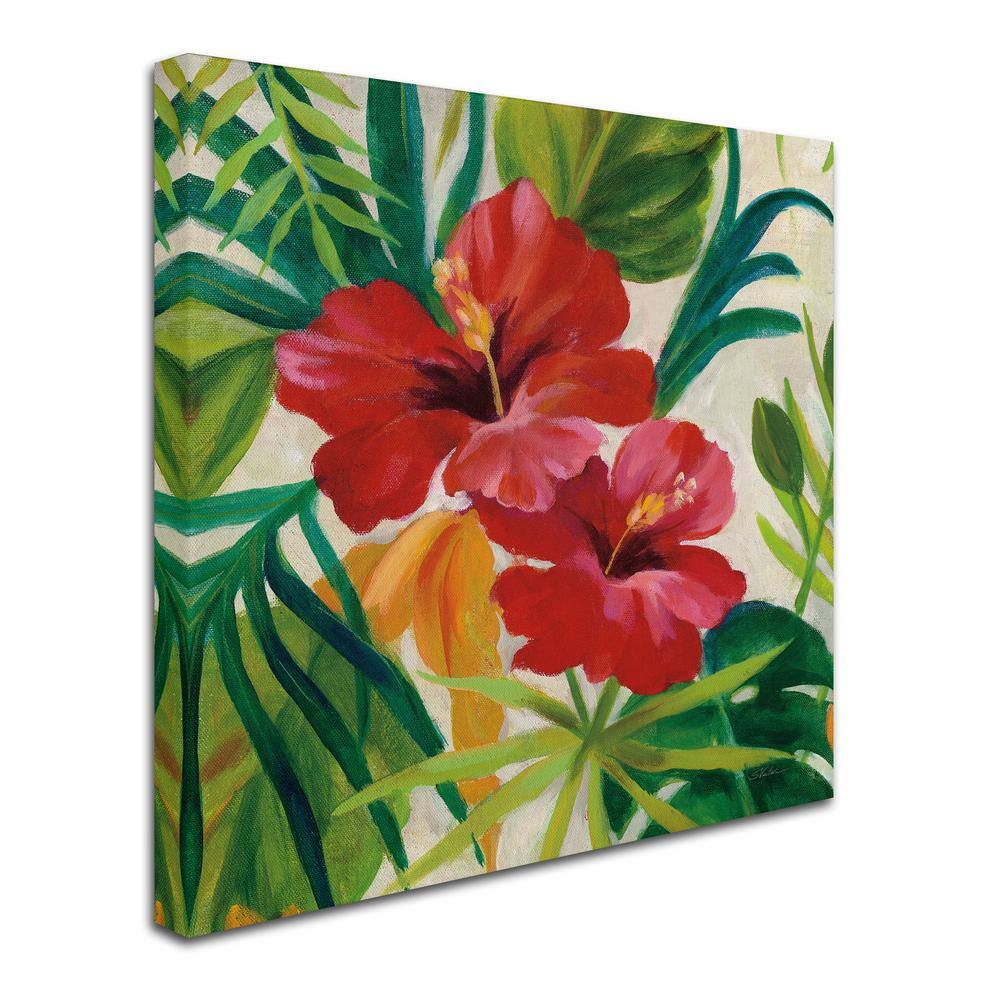 Silvia Vassileva Tropical Red Hibiscus Canvas Art, 14 x 14