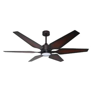 Optum 60 in. Integrated LED Indoor/Outdoor Oil Rubbed Bronze Smart Ceiling Fan with Light and Remote Control