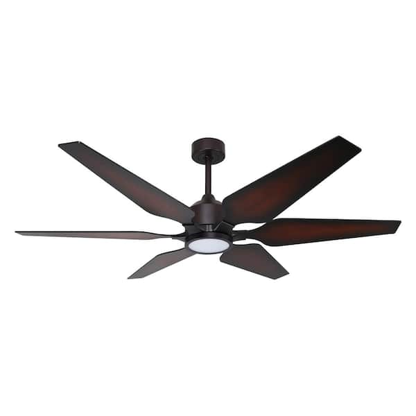 TroposAir Optum 60 in. Integrated LED Indoor/Outdoor Oil Rubbed Bronze Smart Ceiling Fan with Light and Remote Control