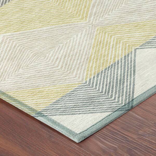 Chantille Machine Washable Indoor/Outdoor Abstract ACN2545 Ivory 10 ft. x 14 ft. Area Rug